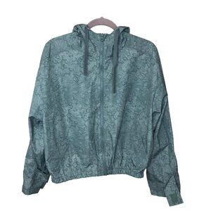 Body & Sol Lightweight Hooded Jacket Womens Size Leaf Pattern Yoga Outdoors Zen